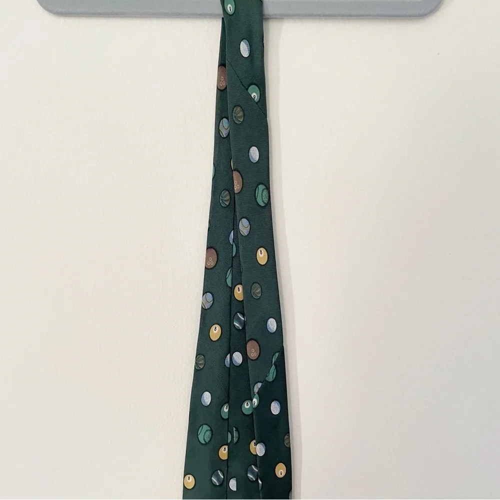 Vintage Expressions Silk Novelty Tie Pool Sports Football Soccer Bowling Ball